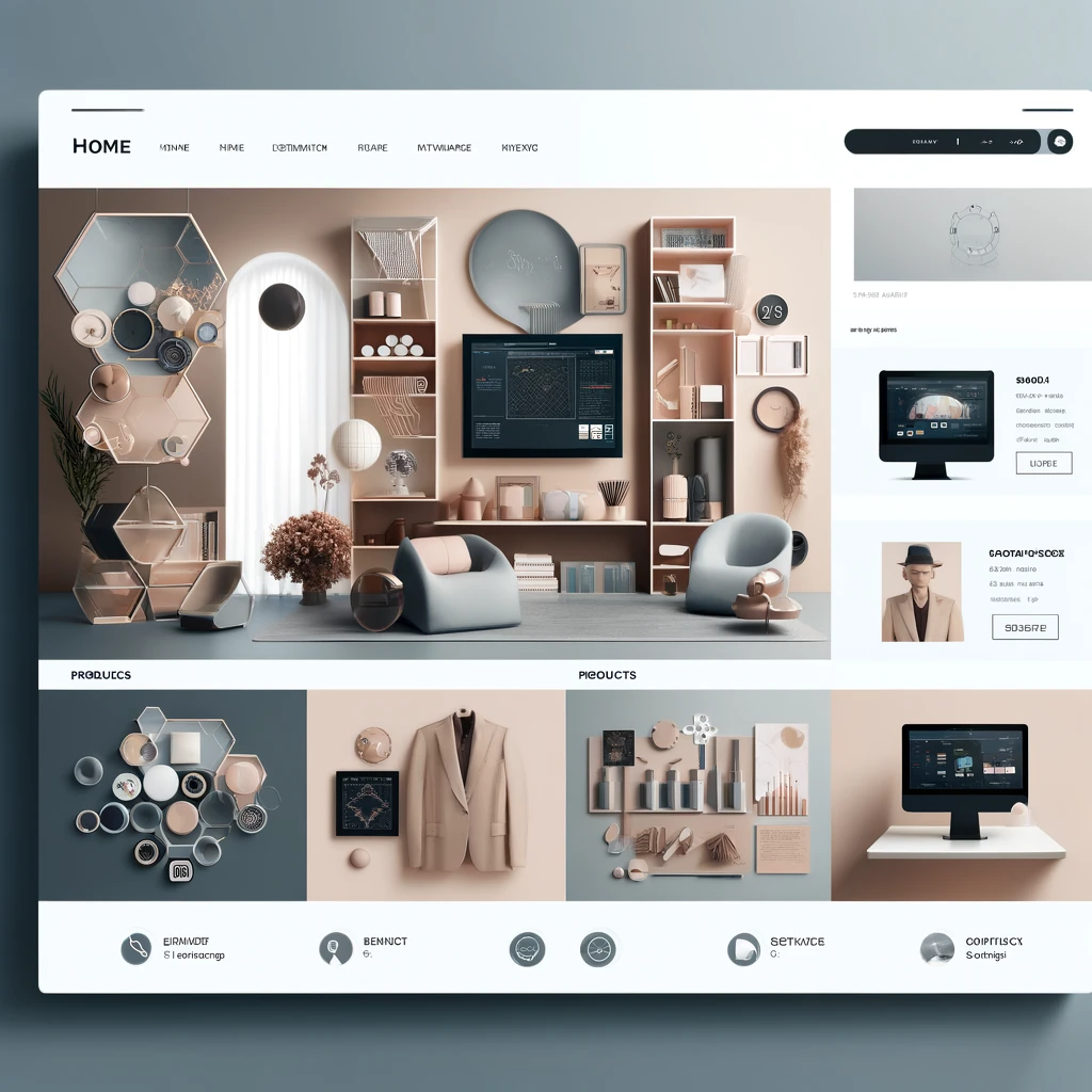 DALL·E 2024-04-18 16.32.28 - A detailed image of a contemporary e-commerce website design suitable for showcasing in a web agency's portfolio. This design includes a modern, clean